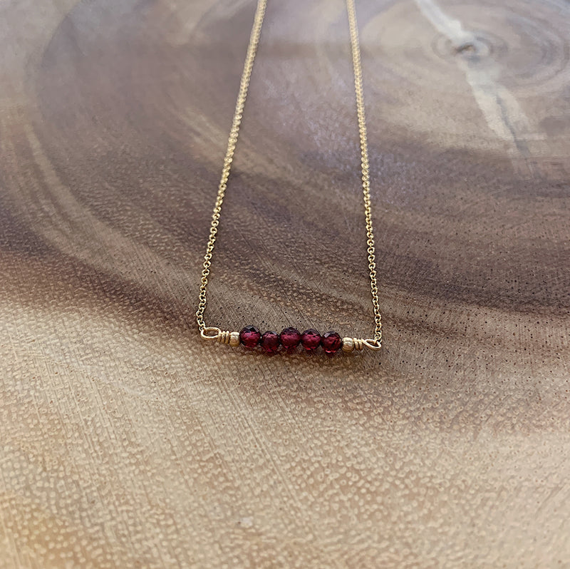 14k GF Garnet Bar Choker