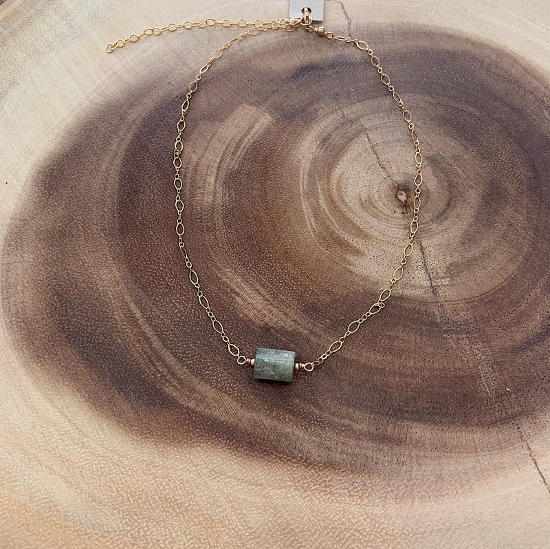 14k GF Green Kyanite Chunk Choker