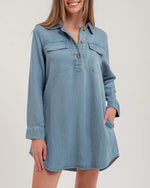 Claire Chambray Mini Shirt Dress