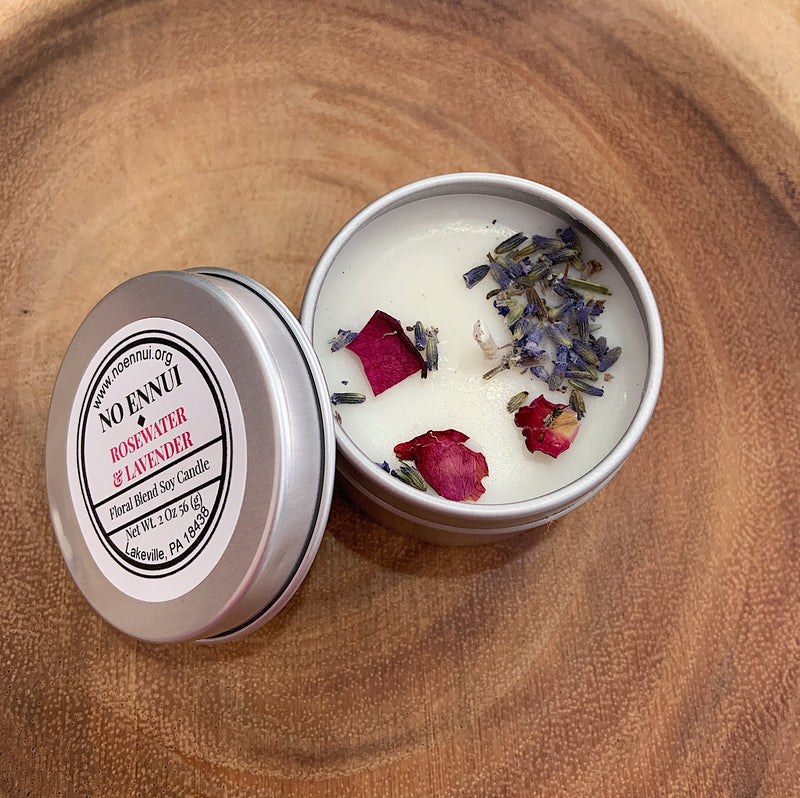 Rosewater and Lavender Soy Candle