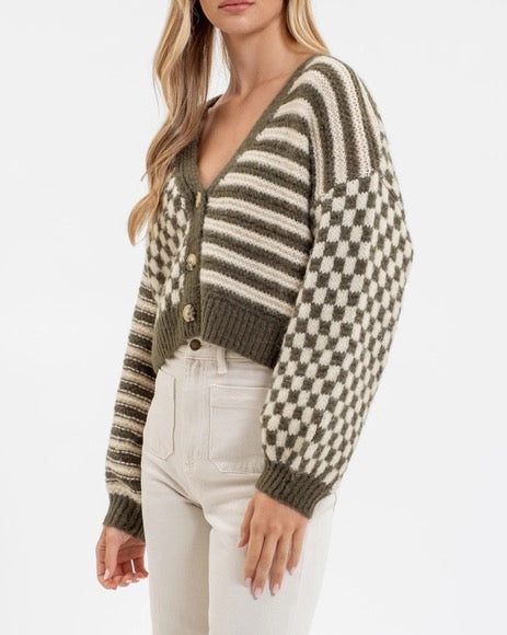 Sophie Checkered Cardigan