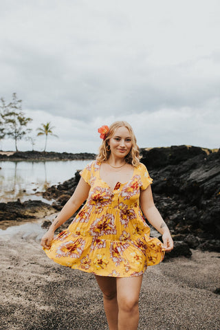 Mustard babydoll clearance dress