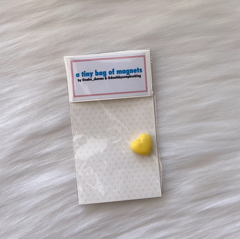 Death By Scrapbooking Gift Yellow Mini Heart Magnet Mini Heart Magnet | Valia Honolulu  Valia Honolulu