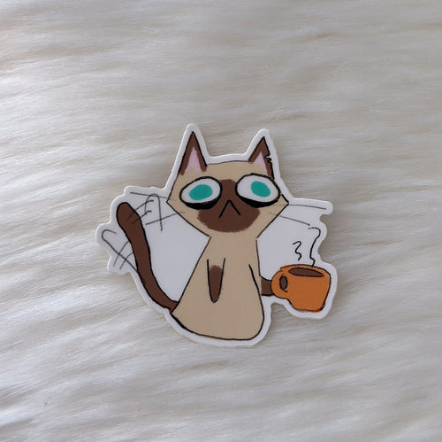 Grapehoney Stationary Coffee Cat Vinyl Sticker Coffee Cat Vinyl Sticker | Grapehoney at Valia Honolulu Valia Honolulu