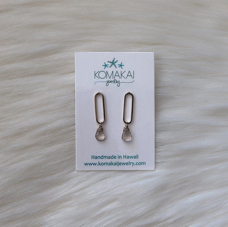 Komakai Jewelry Jewelry Bold Staple Earrings in Ametrine Ametrine Earrings| Dainty Handmade Jewelry | Valia Honolulu Valia Honolulu