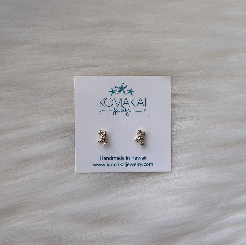 Komakai Jewelry Jewelry Cluster Cubic Zirconia Stud Earrings Cluster Cubic Zirconia Stud Earrings | Dainty Gemstone Jewelry | Valia H Valia Honolulu