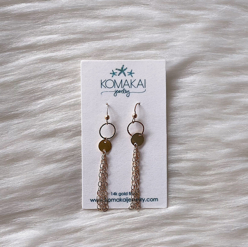 Komakai Jewelry Jewelry Disc Tassel Earrings Disc Tassel Earrings | Dainty Gemstone Jewelry | Valia H Valia Honolulu