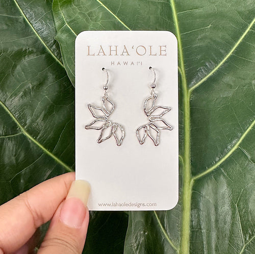 Laha’ole Jewelry SS Naupaka dangle earrings Naupaka Dangle Earrings | Handmade Hawaiian Jewelry | Valia Honolulu Valia Honolulu