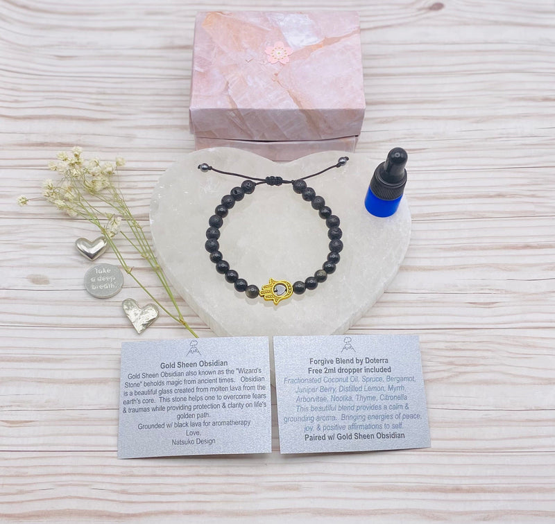 Silver Sheen Obsidian Bracelet (Various sizes available) – JFOX Jewelry