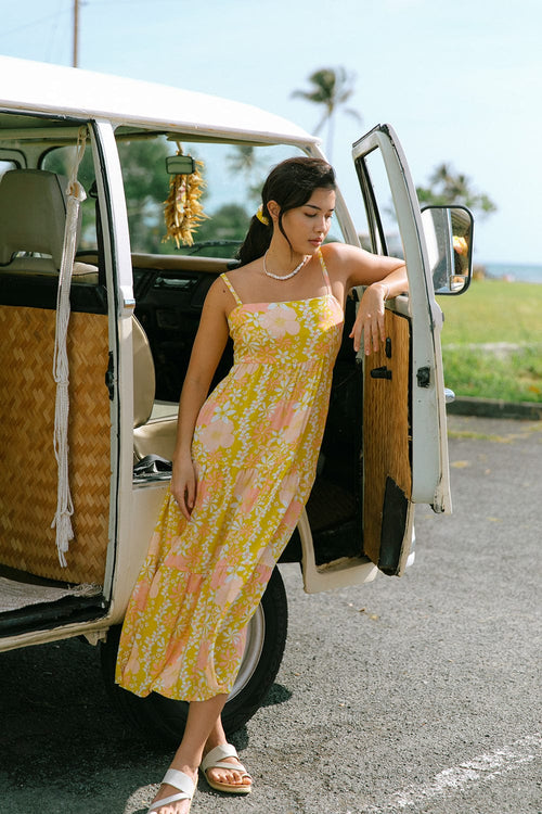 Yireh Dress Aila Dress in Tropical Garden Aila Dress in Cloud | YIREH | An ethically conscious clothing brand Valia Honolulu