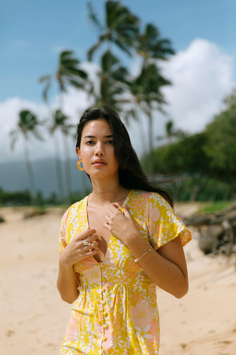 Yireh Dress Brynn Dress in Tropical Garden Brynn Dress in Indigo | YIREH | An ethically conscious clothing brand Valia Honolulu