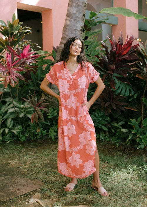 Yireh Dress Tide Dress in Lei Pua (Clay) Tide Dress in Lei Pua (Clay) YIREH | An ethically conscious clothing brand in Valia Honolulu Valia Honolulu