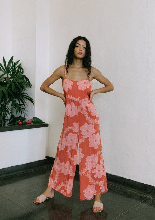 Yireh Jumpsuit Kai Jumpsuit in Lei Pua (Clay) Brooklyn Jumpsuit in Juniper | YIREH | An ethically conscious clothing brand Valia Honolulu