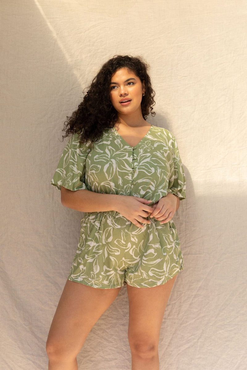 Yireh Romper Luna Playsuit in Juniper Valia Honolulu