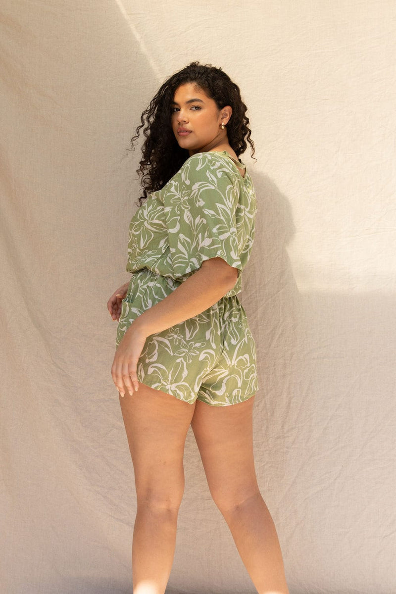 Yireh Romper Luna Playsuit in Juniper Valia Honolulu