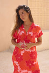 Tide Dress in Lei Pua (Retro Orange)