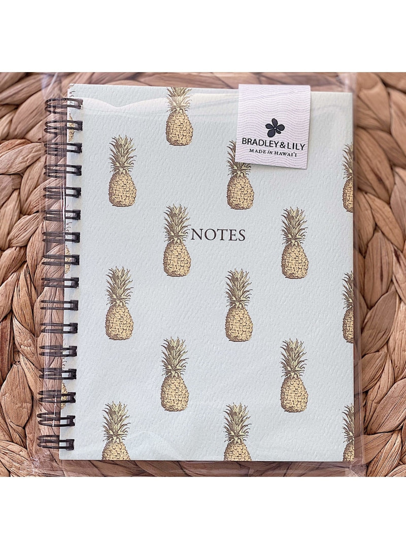 Bradley & Lily Gift Vintage Pineapple Spiral Notebook Cute Mini Notebook | Aloha Maps Mini Notebook Valia Honolulu
