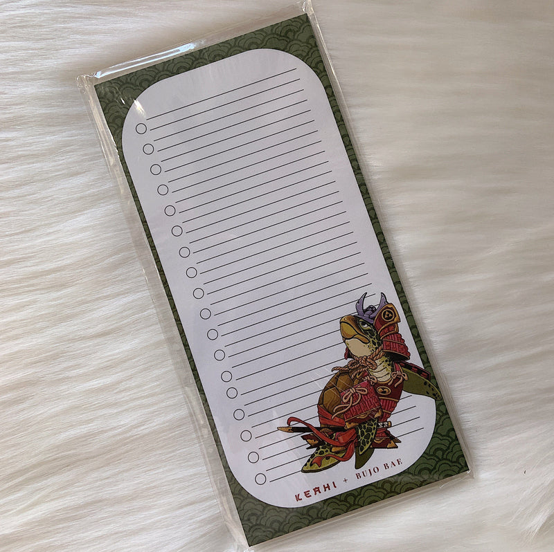 bujoBAE Stationary Bushido Kai Samurai Turtle To Do List Notepad Bushido Kai Samurai Turtle To Do List Notepad | Valia Honolulu Valia Honolulu
