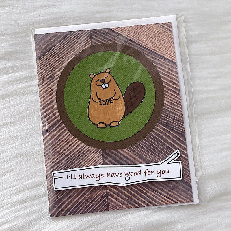 Death By Scrapbooking Gift Beaver Love Card Beaver Love Card | Unique Handmade Greeting Cards | Valia Honolulu Valia Honolulu