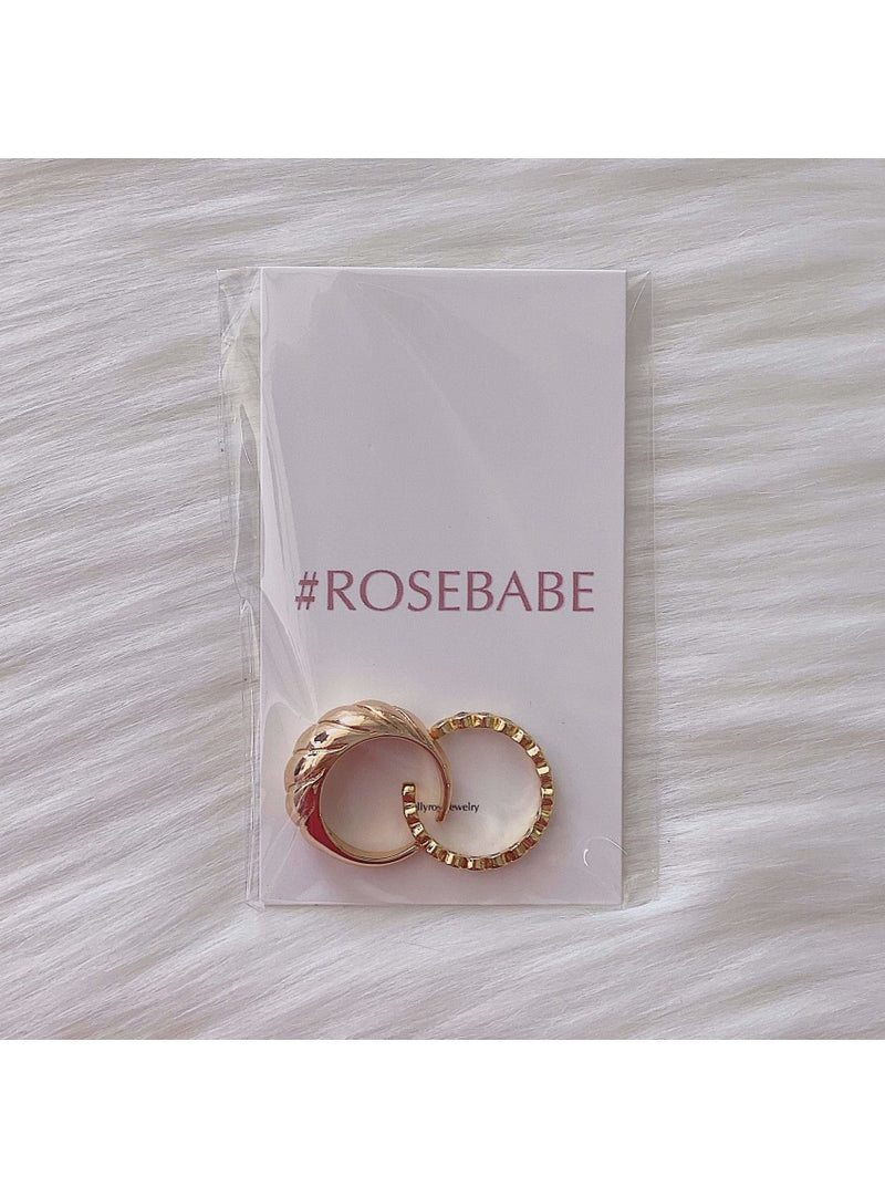 Elly Rose Jewelry Jewelry 2-Piece Ring Set Rose Gold Blooms Necklace | Handmade Jewelry | Valia Honolulu Valia Honolulu
