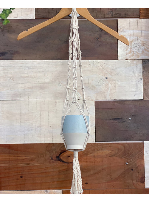 Haru Palette Jewelry Alex Macrame Plant Hanger Leather Earrings | Wood and Ginkgo Leaf | Haru Palette Valia Honolulu