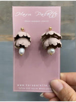 Pink Peony Earrings