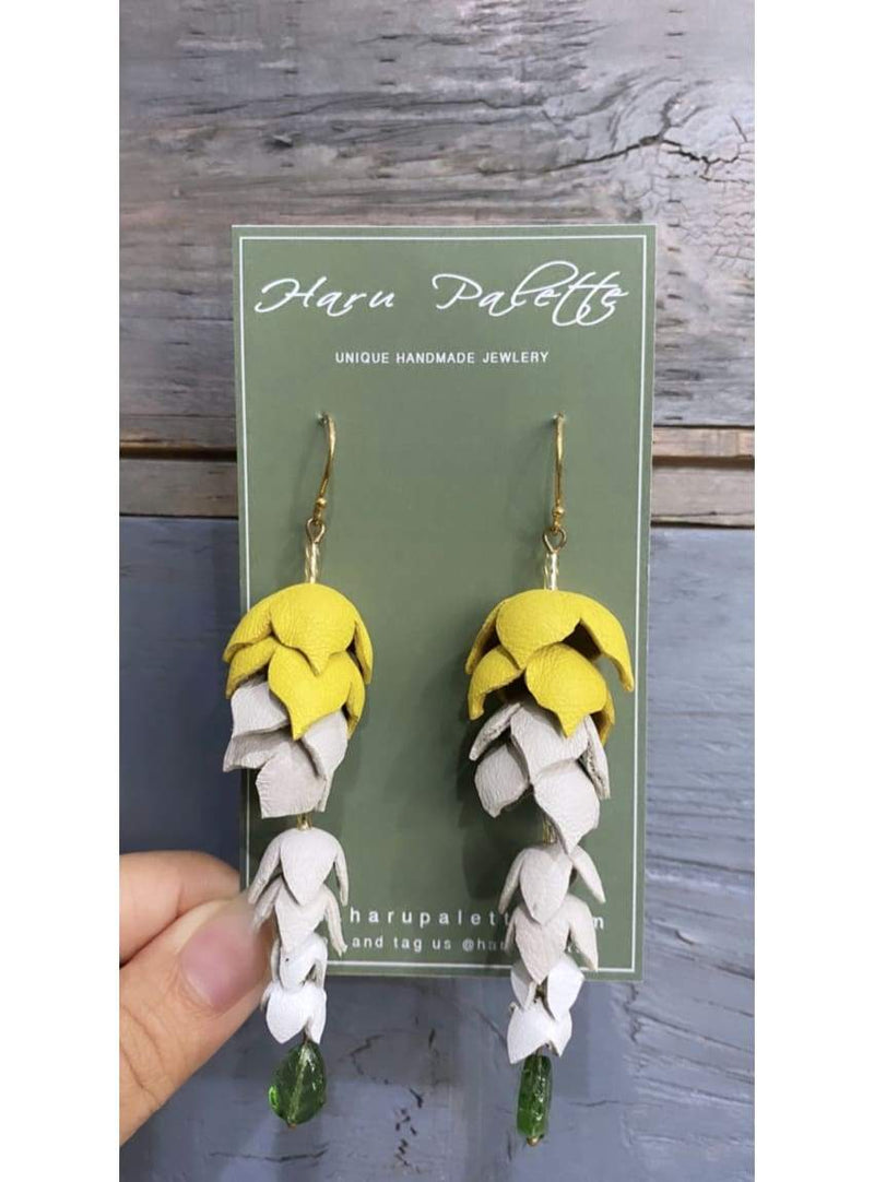 Yellow Wisteria Earrings