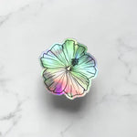 Kakou Collective Stationary Holographic Hibiscus Sticker Valia Honolulu