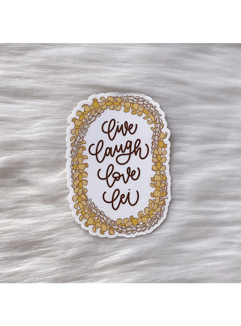 Kakou Collective Stationary Live Laugh Love Lei Onaona Vinyl Sticker Valia Honolulu