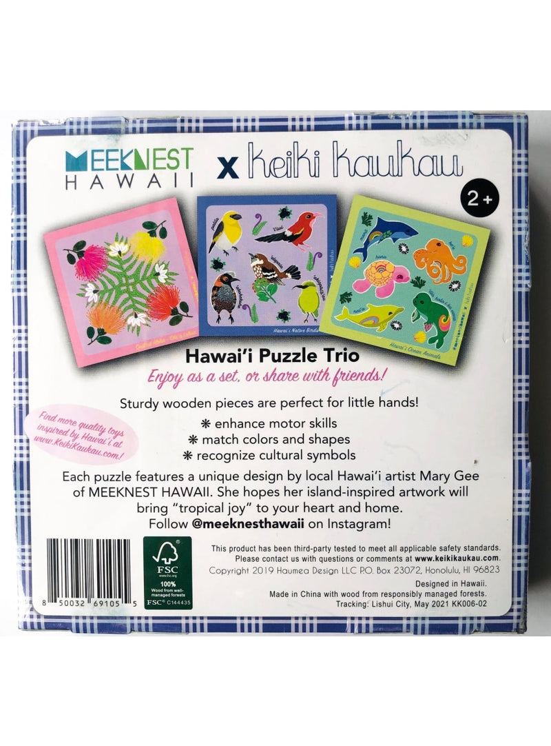 Keiki Kaukau Keiki Puzzle Trio - Keiki Kaukau x MeekNest Hawai‘i Puzzle Trio | Hawaii Toys and Puzzles Valia Honolulu