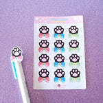 Kitt & Bunn Supply Co Stationary Black Cat Paw with Cute Bow Journaling Sticker Sheet Black Cat Paw with Cute Bow Journaling Sticker Sheet | Kitt & Bunn Supply Co. | Valia Honolulu Valia Honolulu