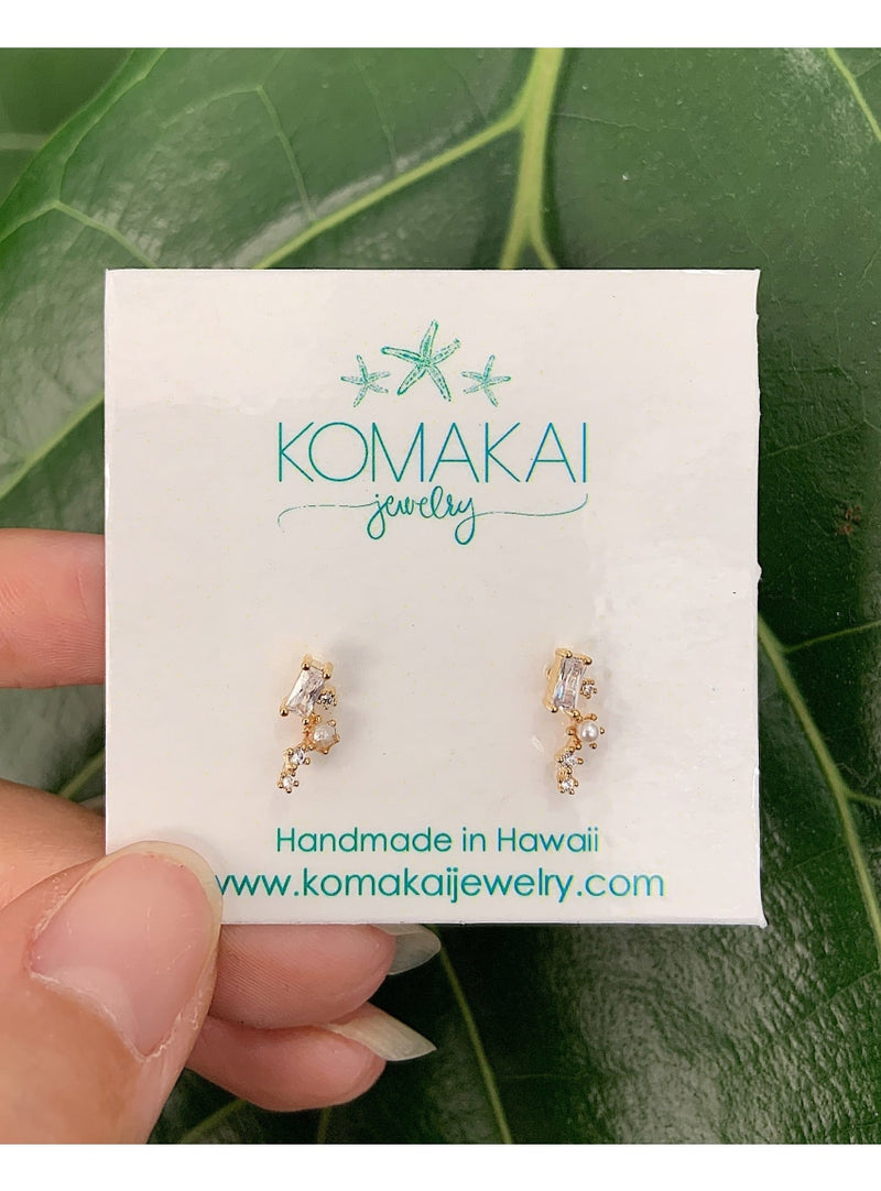 Komakai Jewelry Jewelry CZ Cluster Stud Earrings CZ Cluster Stud Earrings | Dainty Handmade Jewelry | Valia Honolulu Valia Honolulu