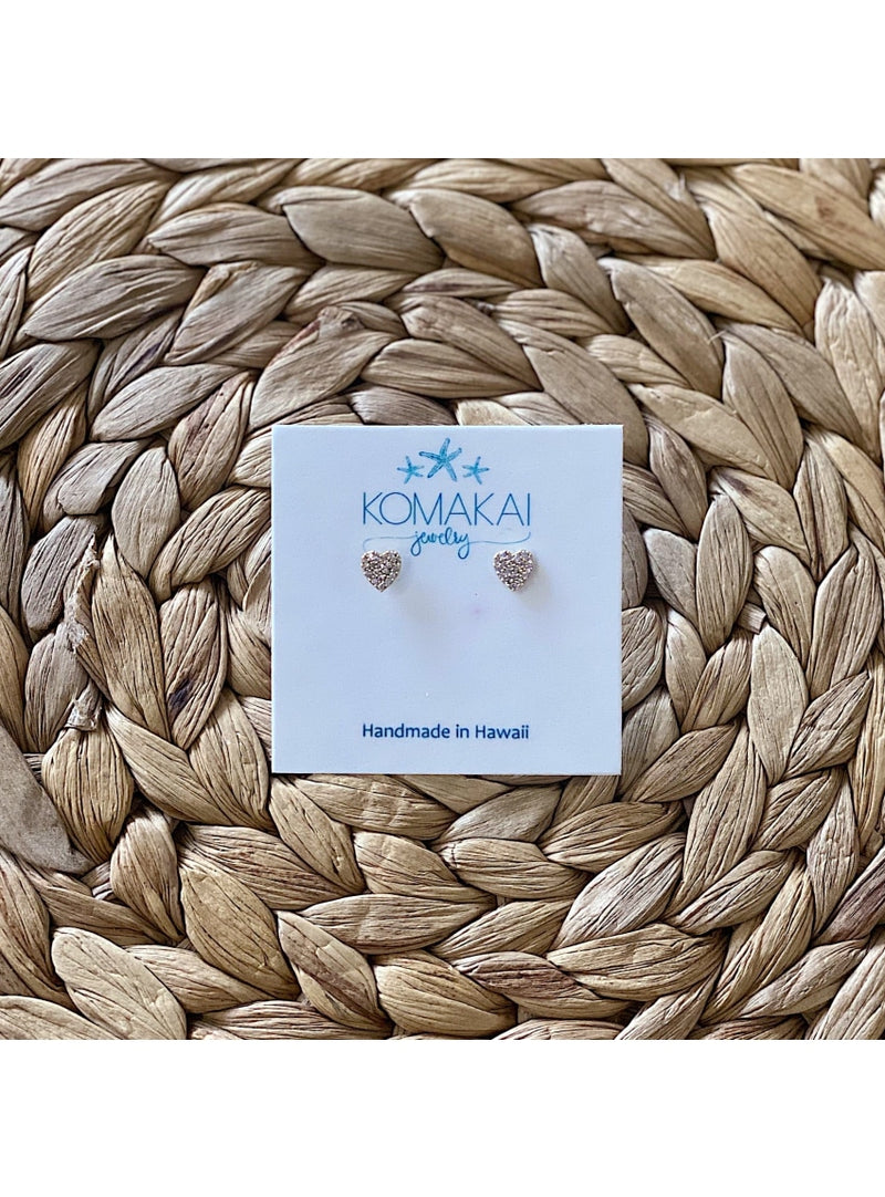 Komakai Jewelry Jewelry CZ Heart Stud Earrings CZ Heart Stud Earrings | Dainty Gemstone Jewelry | Valia H Valia Honolulu
