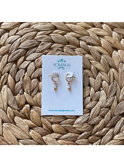 Komakai Jewelry Jewelry Opal Huggy Earrings Opal Huggy Earrings | Dainty Gemstone Jewelry | Valia H Valia Honolulu