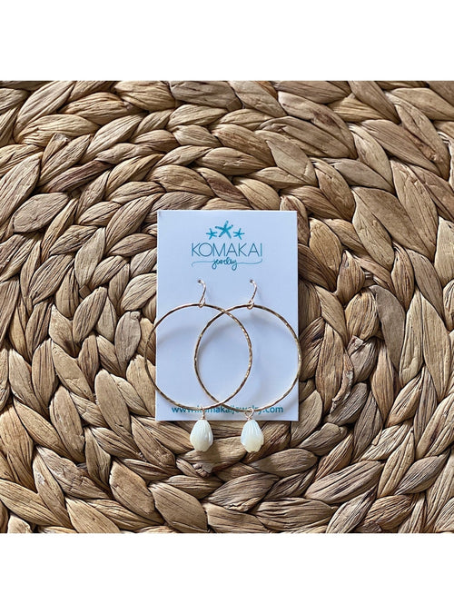 Komakai Jewelry Jewelry Pikake Hoop Earrings Pikake Hoop Earrings | Dainty Gemstone Jewelry | Valia H Valia Honolulu