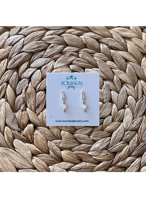 Komakai Jewelry Jewelry Squared Opal Post Earrings Squared Opal Post Earrings | Dainty Gemstone Jewelry | Valia H Valia Honolulu