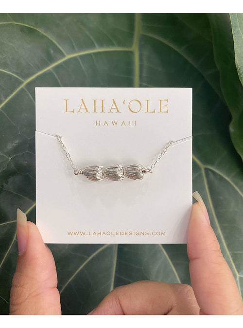 Laha’ole Jewelry Sterling Silver Pīkake Bar Necklace - 2020 Collection Pikake Bar Necklace | Handmade Hawaiian Jewelry | Valia Honolulu Valia Honolulu