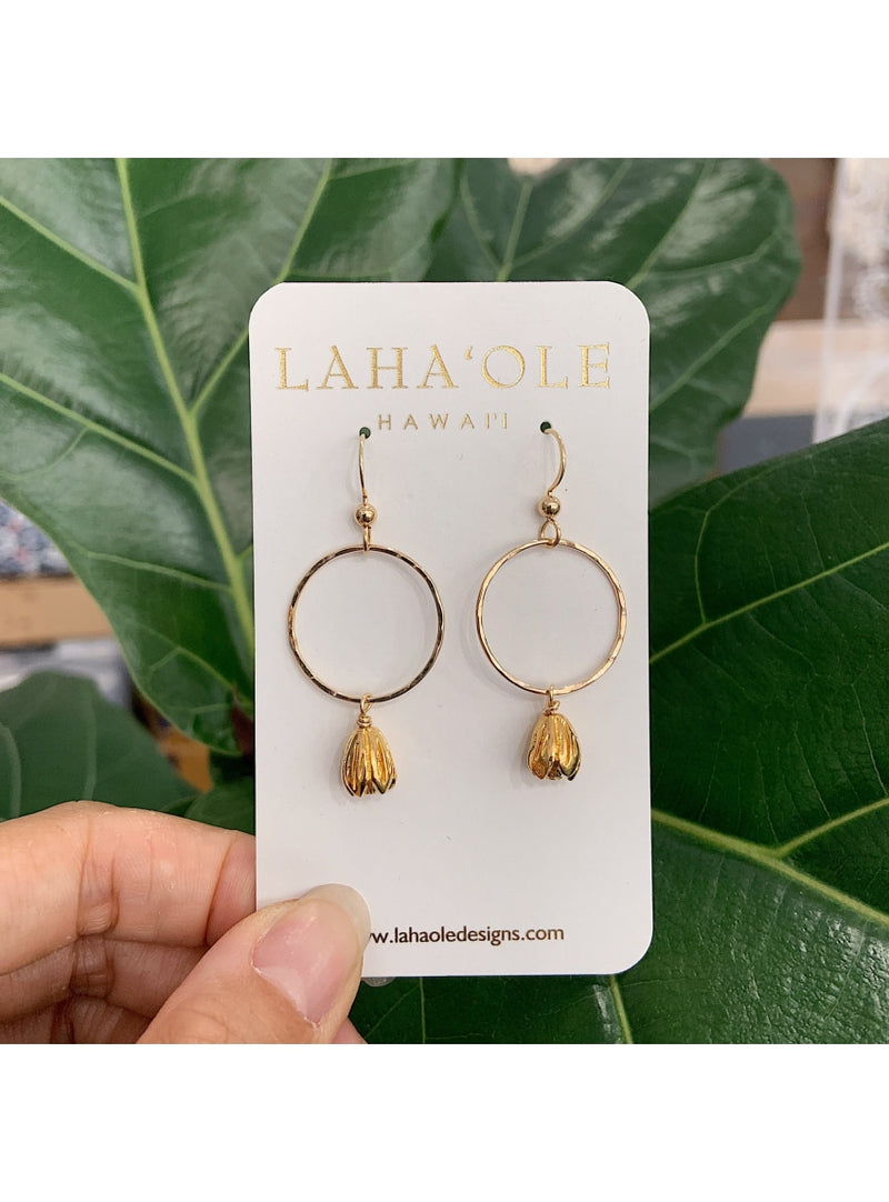 Laha’ole Jewelry Vermeil Mini Pikake Hoops - 2020 Collection Pikake Hoop Earrings | Handmade Hawaiian Jewelry | Valia Honolulu Valia Honolulu