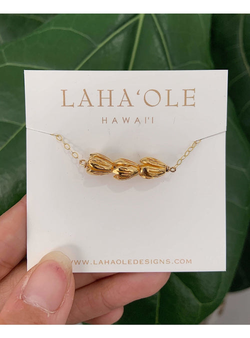 Laha’ole Jewelry Vermeil Pīkake Bar Necklace Pikake Bar Necklace | Handmade Hawaiian Jewelry | Valia Honolulu Valia Honolulu