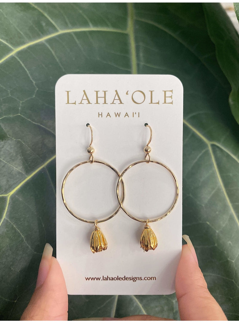 Laha’ole Jewelry Vermeil Small Pīkake Hoops - 2020 Collection Pikake Hoop Earrings | Handmade Hawaiian Jewelry | Valia Honolulu Valia Honolulu