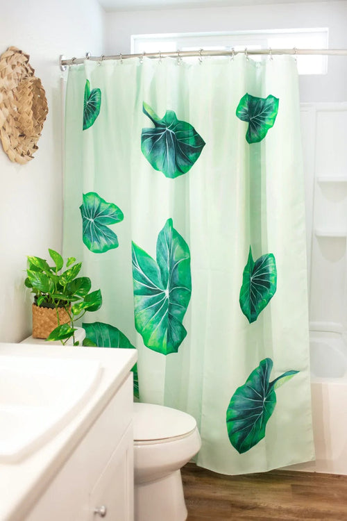 Mahina Made Home Shower Curtain in Kalo Shower Curtain in Kalo l Mahina Made l Valia Honolulu Valia Honolulu