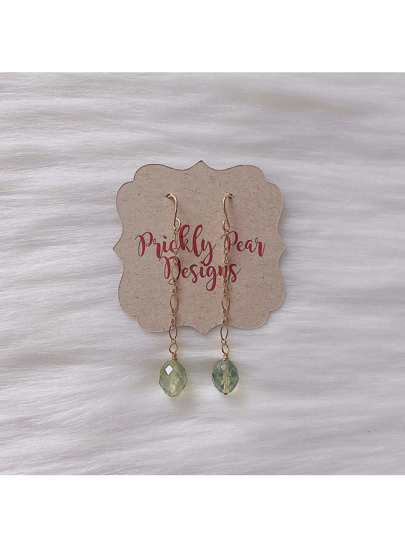 Prickly Pear Designs Jewelry 14k GF Prehnite Earrings Labradorite Earrings | Unique Handmade Gemstone Jewelry | Valia Ho Valia Honolulu