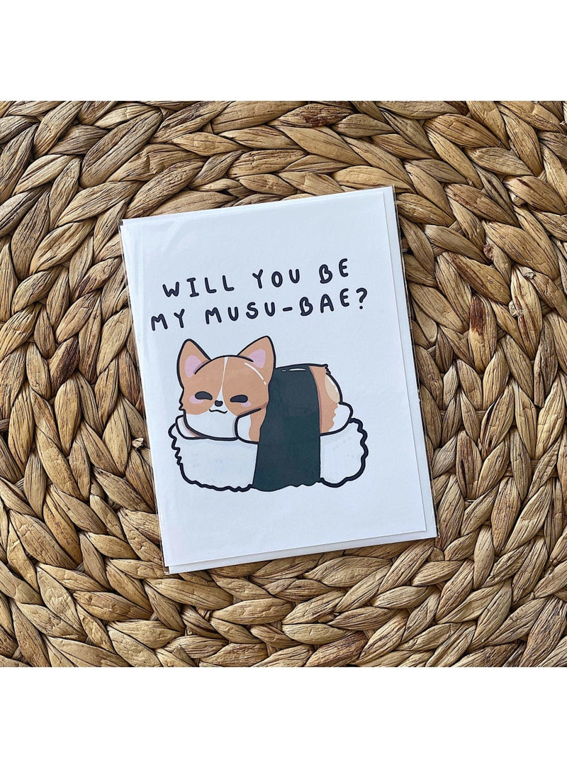 Single Sploot Gift Will You Be My Musu-Bae Card Thunder Boy Sticky Notepad | Riskit Design at Valia Honolulu Valia Honolulu