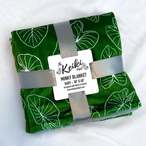 The Keiki Dept Quilts & Comforters Minky Blanket in Kalo Valia Honolulu