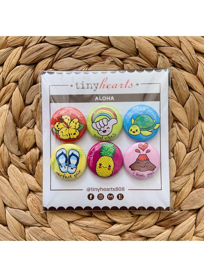 Tiny Hearts Gift Aloha Tiny Hearts Magnet Set Foodie Magnets | Handmade Fridge Magnets | Tiny Hearts Valia Honolulu