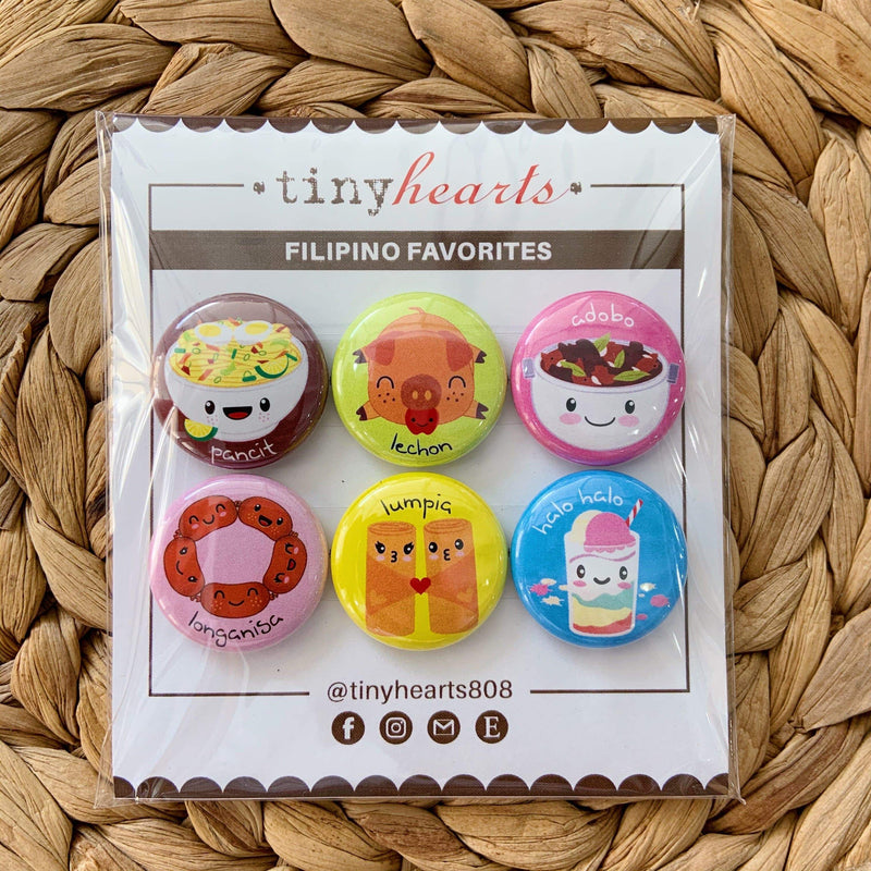 Tiny Hearts Gift Filipino Favorites Tiny Hearts Magnet Set Foodie Magnets | Handmade Fridge Magnets | Tiny Hearts Valia Honolulu