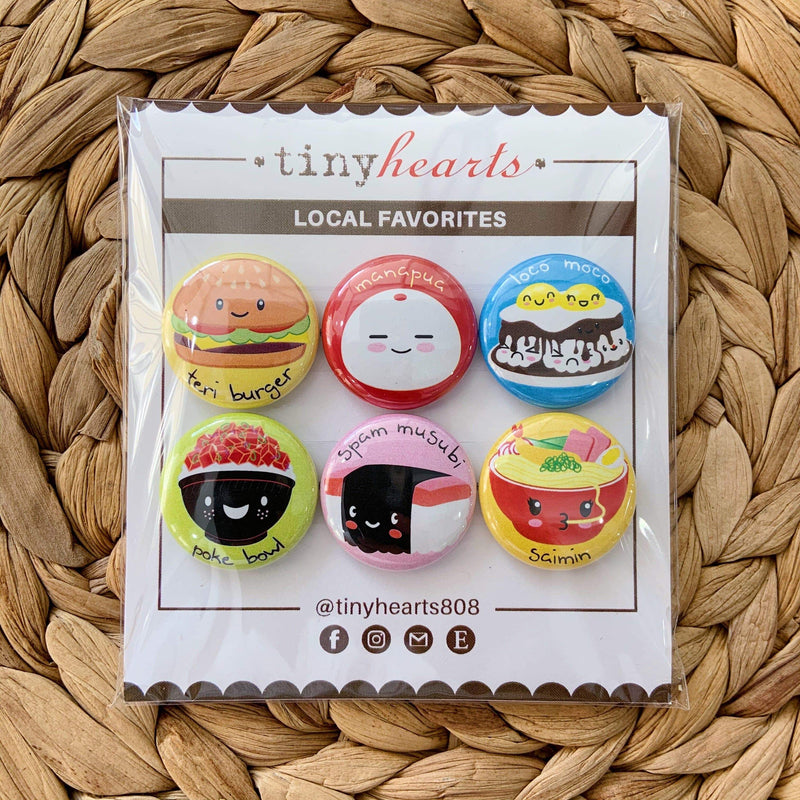 Tiny Hearts Gift Local Favorites Tiny Hearts Magnet Set Foodie Magnets | Handmade Fridge Magnets | Tiny Hearts Valia Honolulu