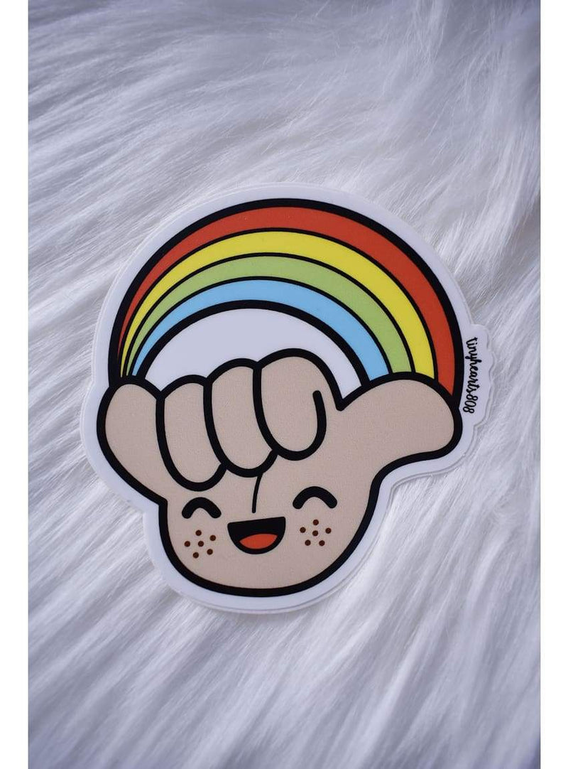 Tiny Hearts Gift Rainbow Shaka Sticker Rainbow Shaka | Vinyl Sticker | Tiny Hearts at Valia Honolulu Valia Honolulu