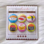 Tiny Hearts Gift Simply Sushi Tiny Hearts Magnet Set Foodie Magnets | Handmade Fridge Magnets | Tiny Hearts Valia Honolulu